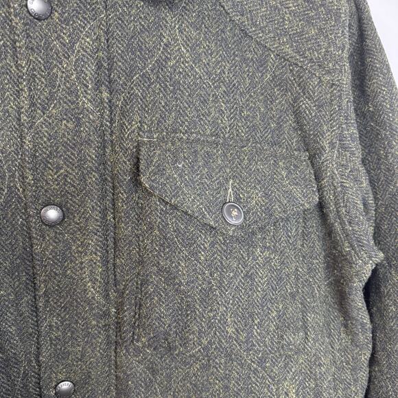 Grayers Mens Wool Green Quilted Equestrian Utility Snap Zip Sport Coat Jacket XL - Picture 6 of 16